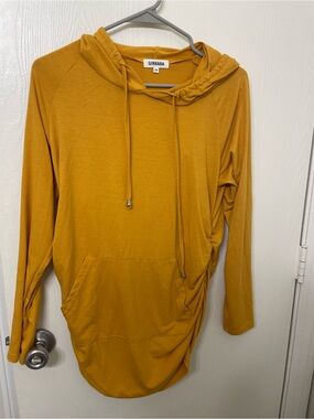 Ginkana Mustard Hooded Women's Maternity Sweater